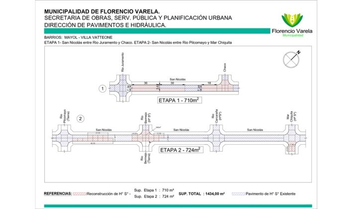 Florencio Varela - Reconstrucción de hormigón en la calle San Nicolás